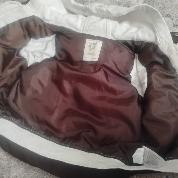 Toddler Brown Puffer Vest with Built In White Hoodie - Picture 3 of 10